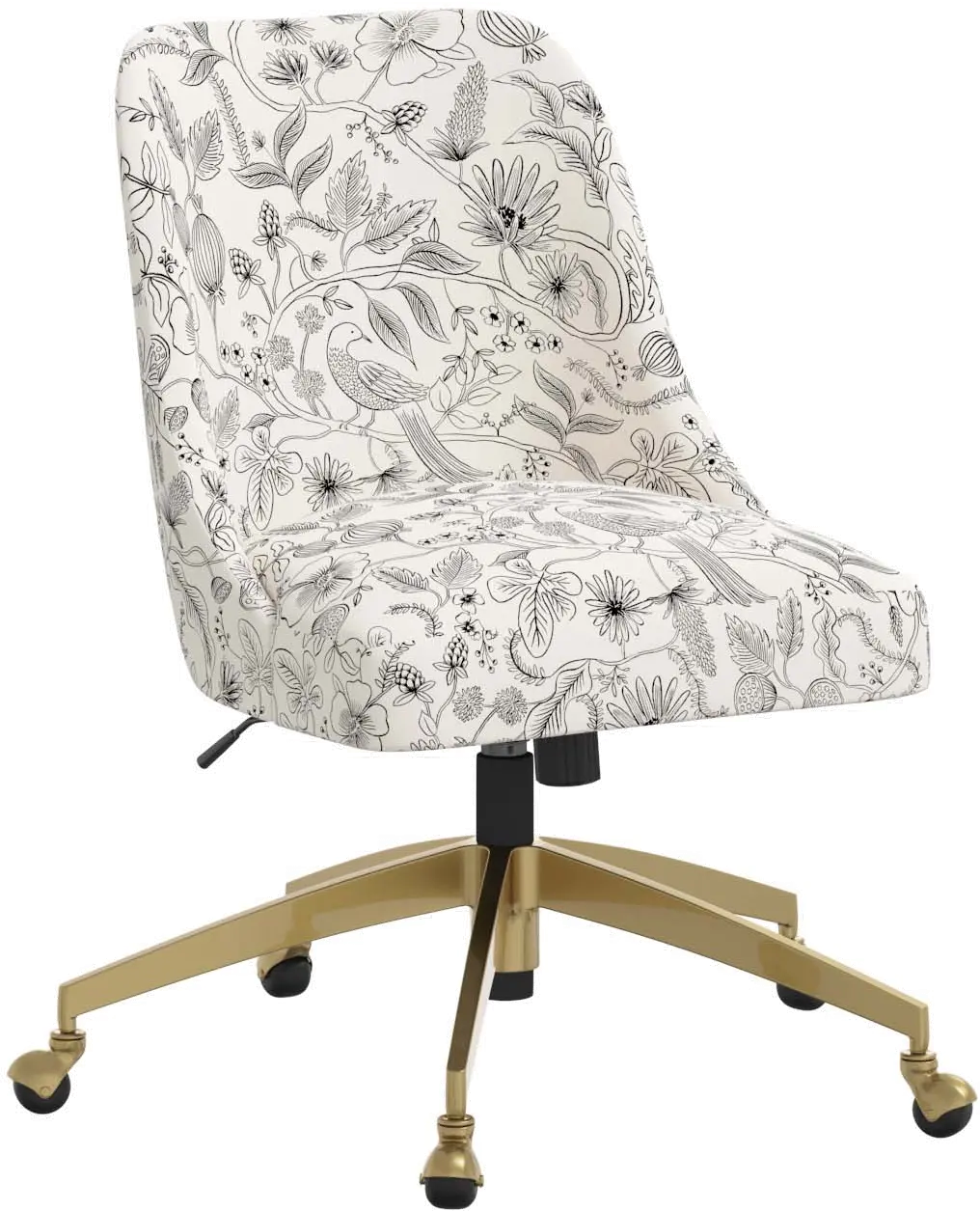 Rifle Paper Co. Oxford Aviary Cream & Black Office Chair