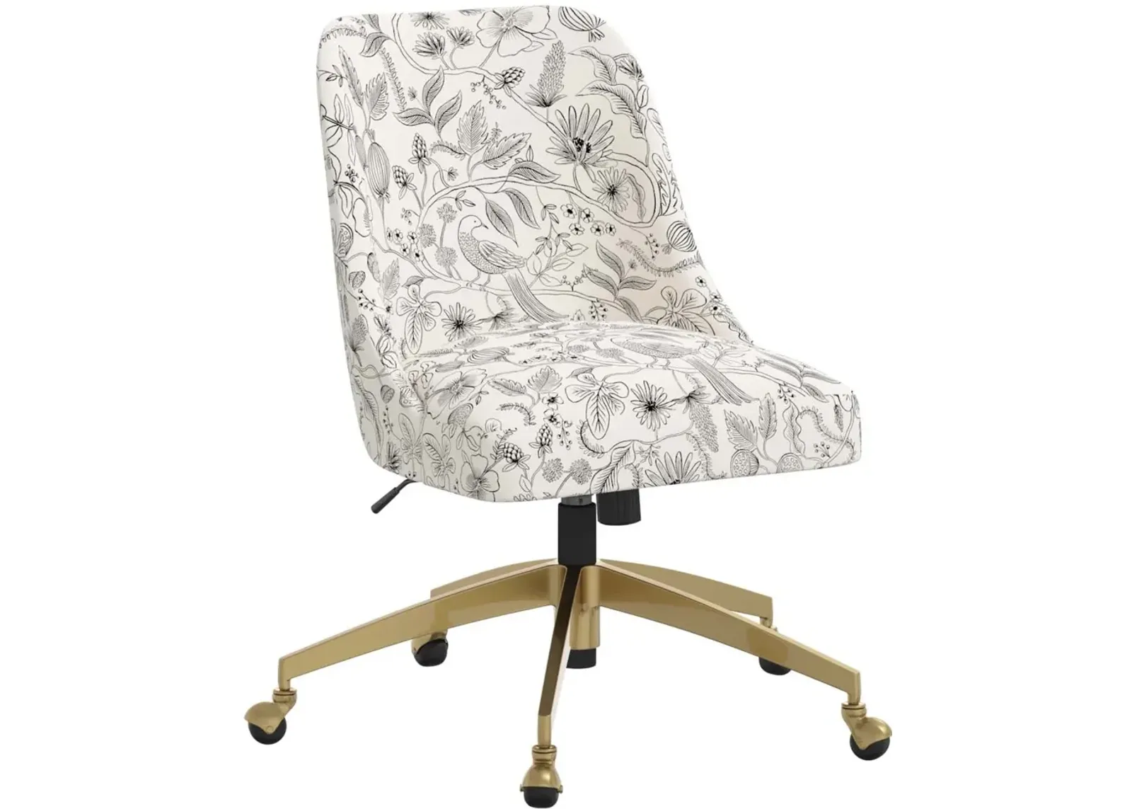 Rifle Paper Co. Oxford Aviary Cream & Black Office Chair