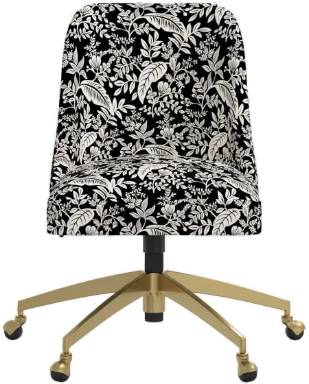 Rifle Paper Co. Oxford Canopy Black & Cream Office Chair