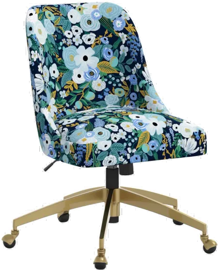 Rifle Paper Co. Oxford Garden Party Blue Office Chair