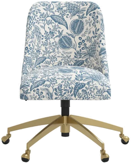 Rifle Paper Co. Oxford Blue Pomegranate Office Chair