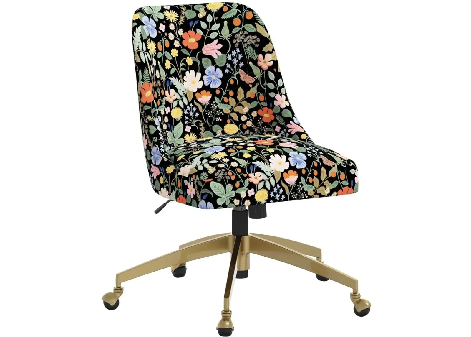 Rifle Paper Co. Oxford Black Strawberry Fields Office Chair