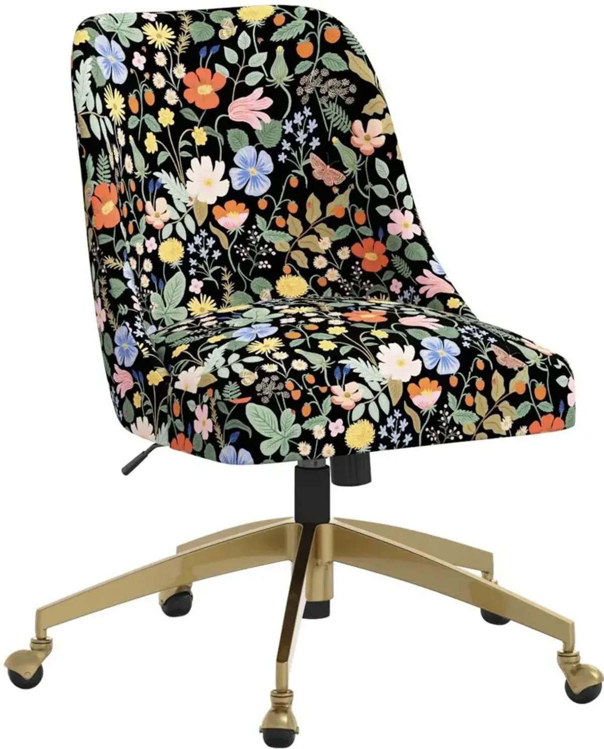 Rifle Paper Co. Oxford Black Strawberry Fields Office Chair