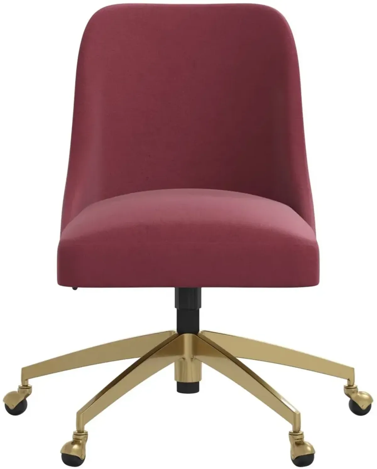 Angela Velvet Berry Gold Base Office Chair