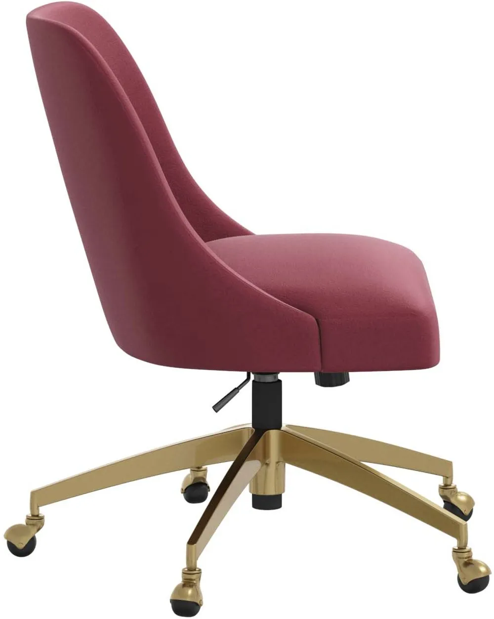 Angela Velvet Berry Gold Base Office Chair