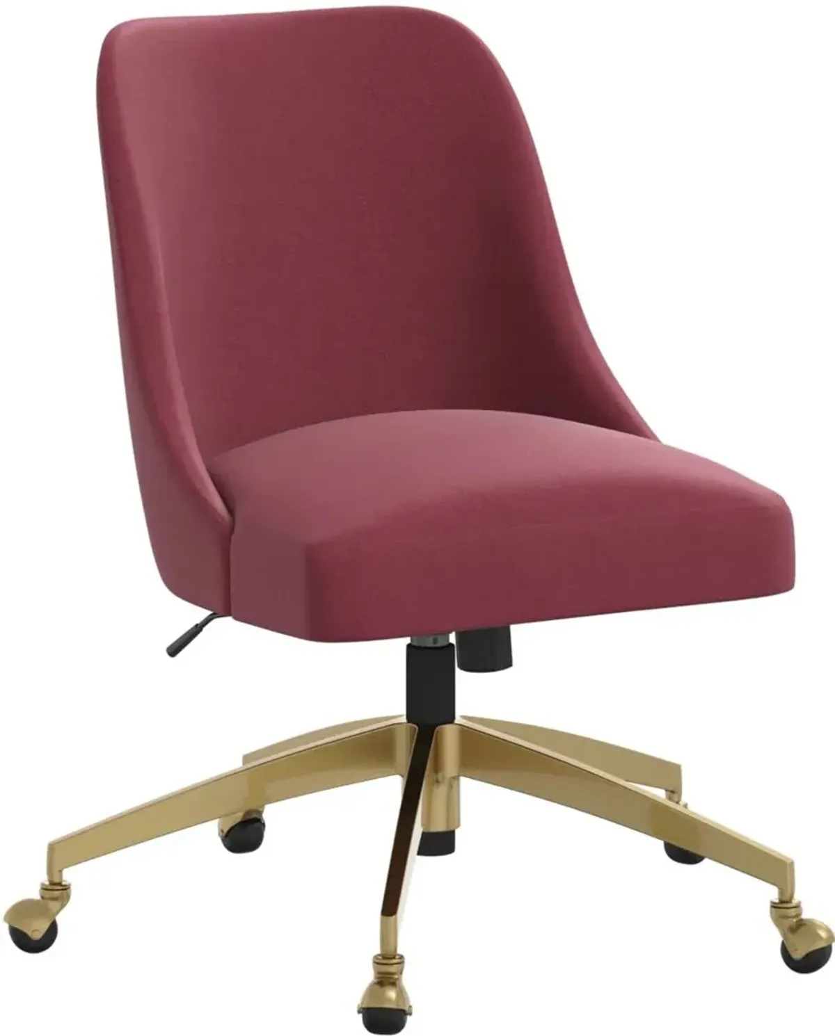 Angela Velvet Berry Gold Base Office Chair