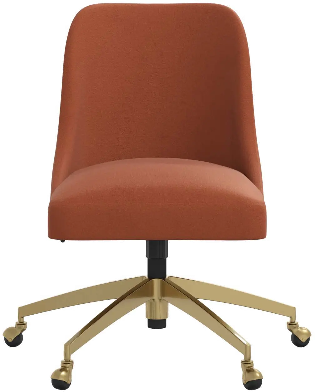 Angela Velvet Burnt Orange Gold Base Office Chair