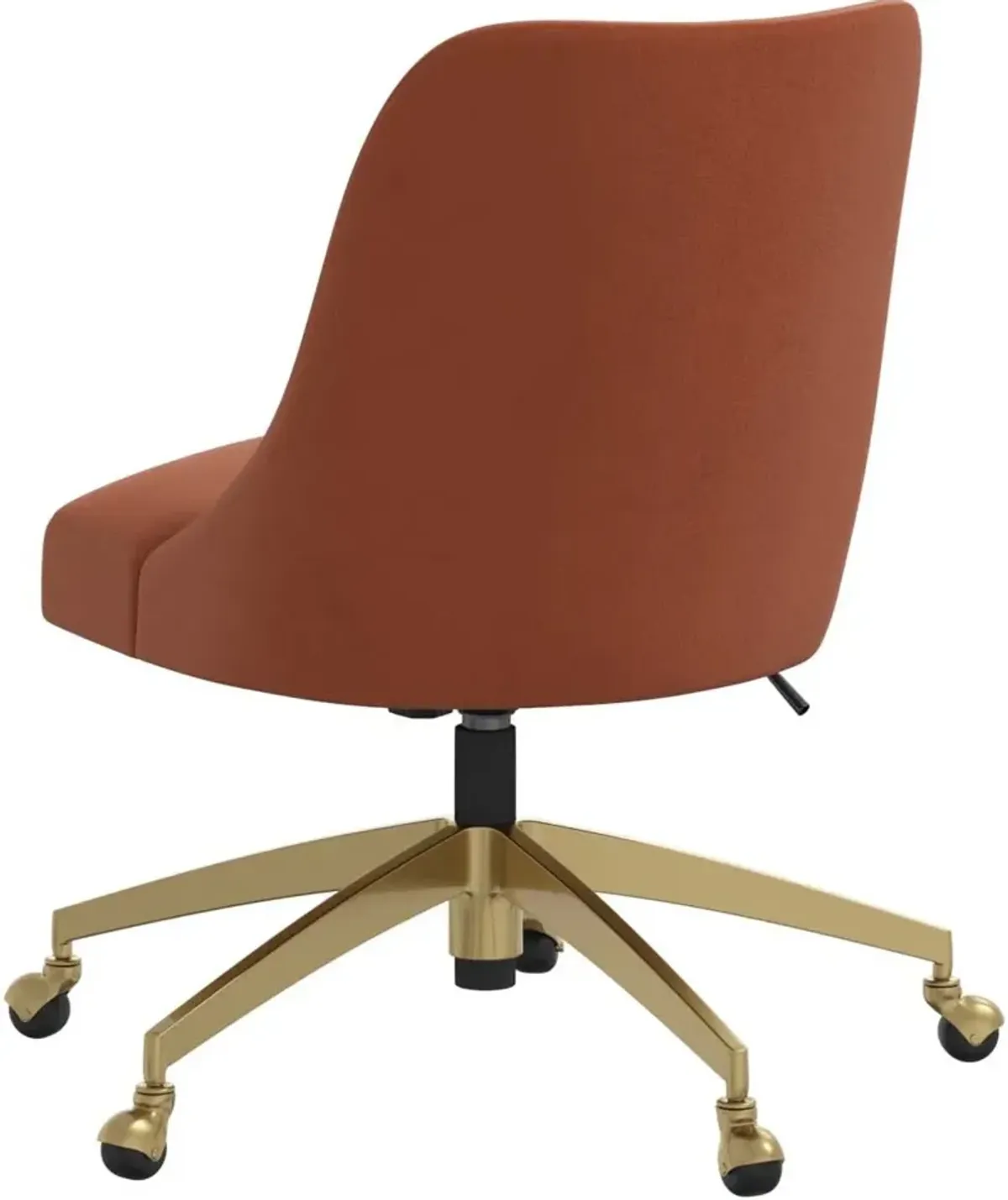 Angela Velvet Burnt Orange Gold Base Office Chair