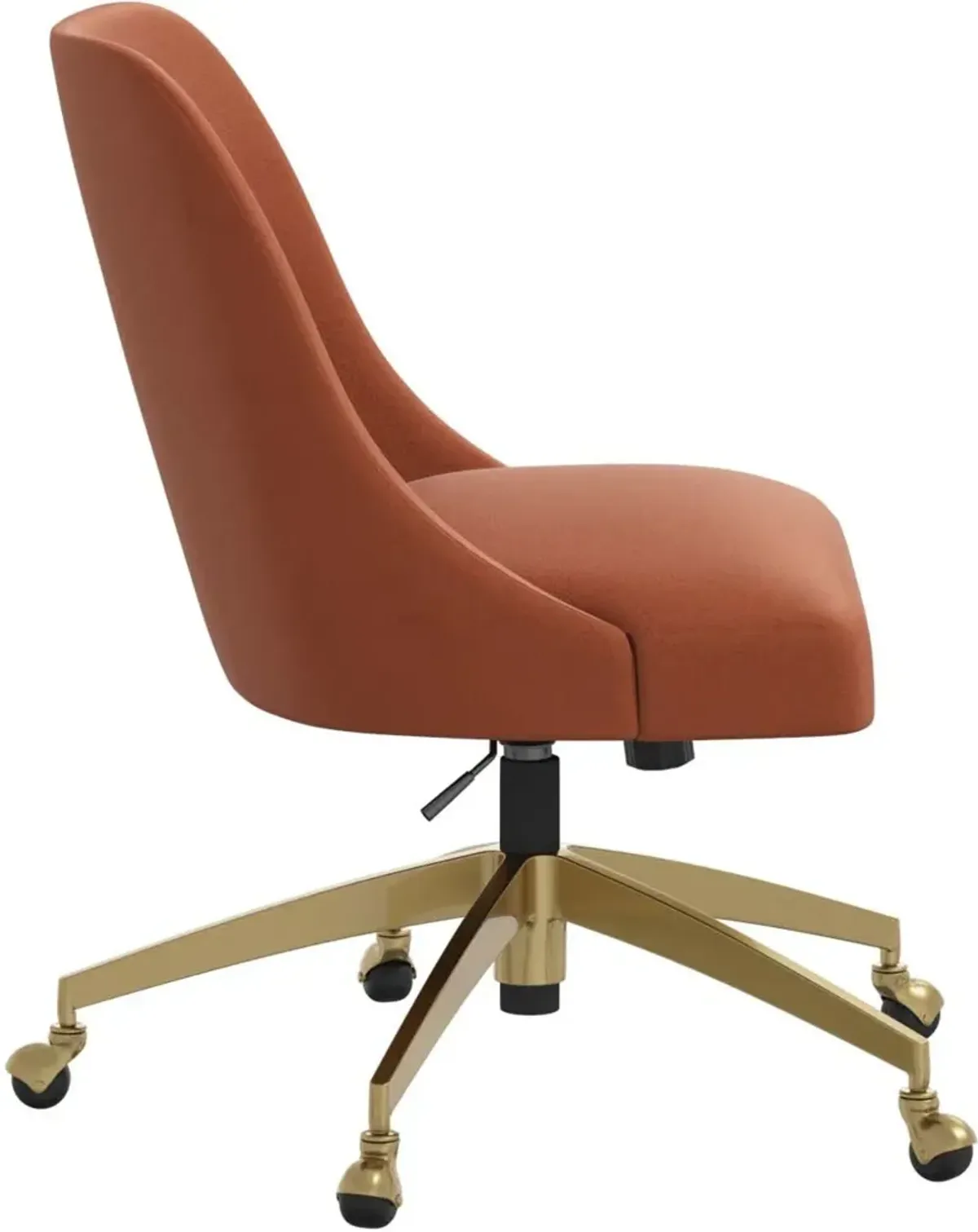 Angela Velvet Burnt Orange Gold Base Office Chair