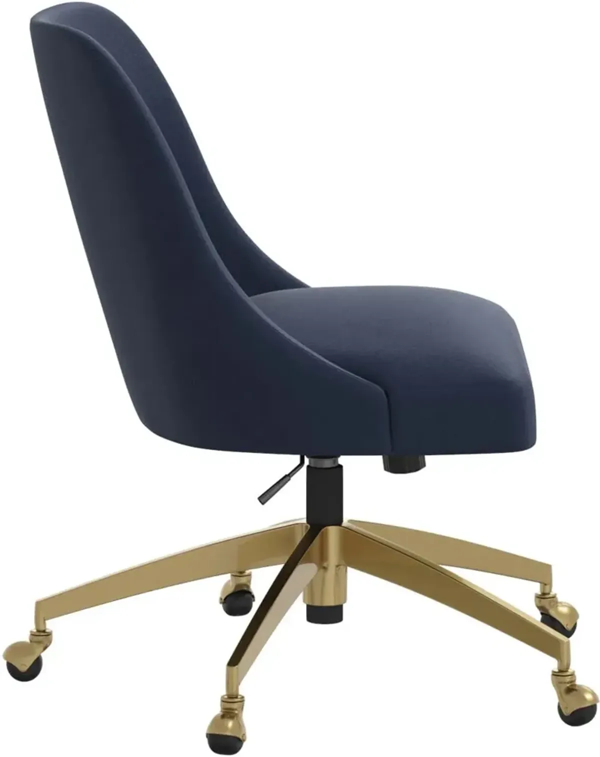 Angela Velvet Ink Blue Gold Base Office Chair