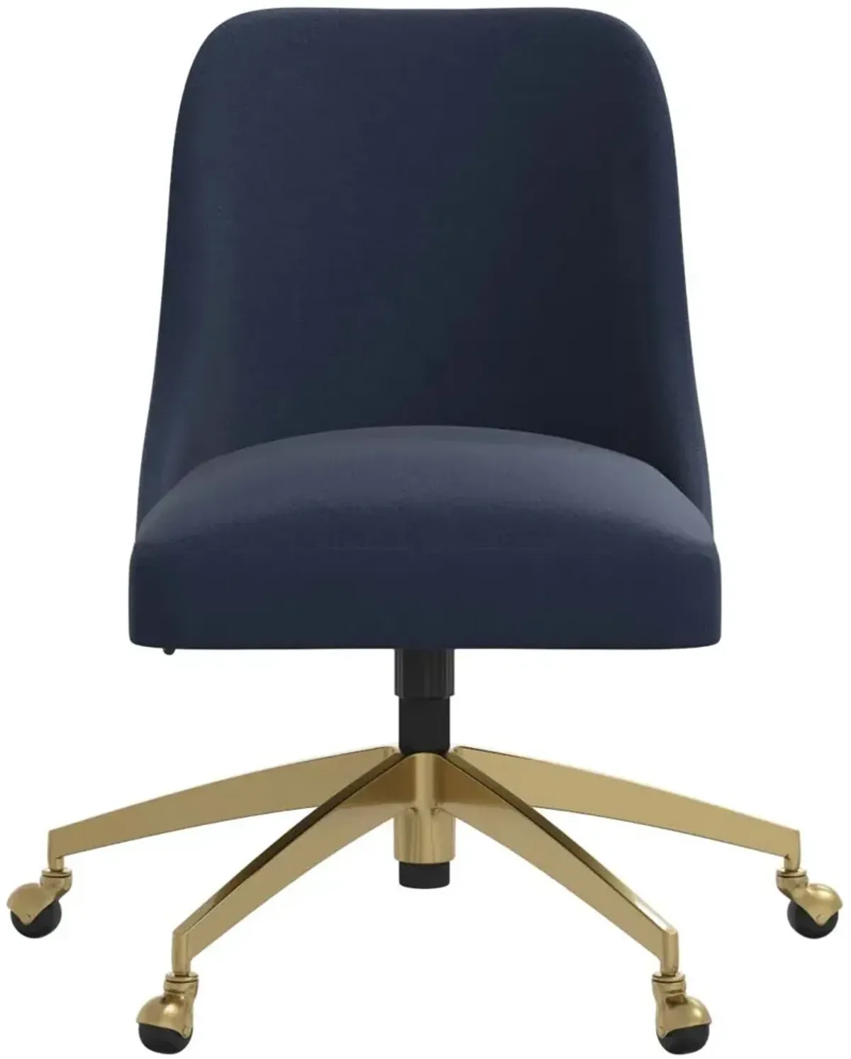 Angela Velvet Ink Blue Gold Base Office Chair