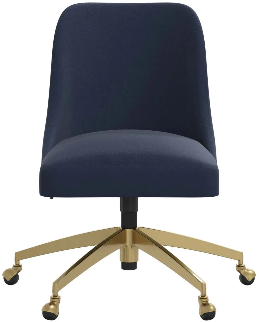 Angela Velvet Ink Blue Gold Base Office Chair