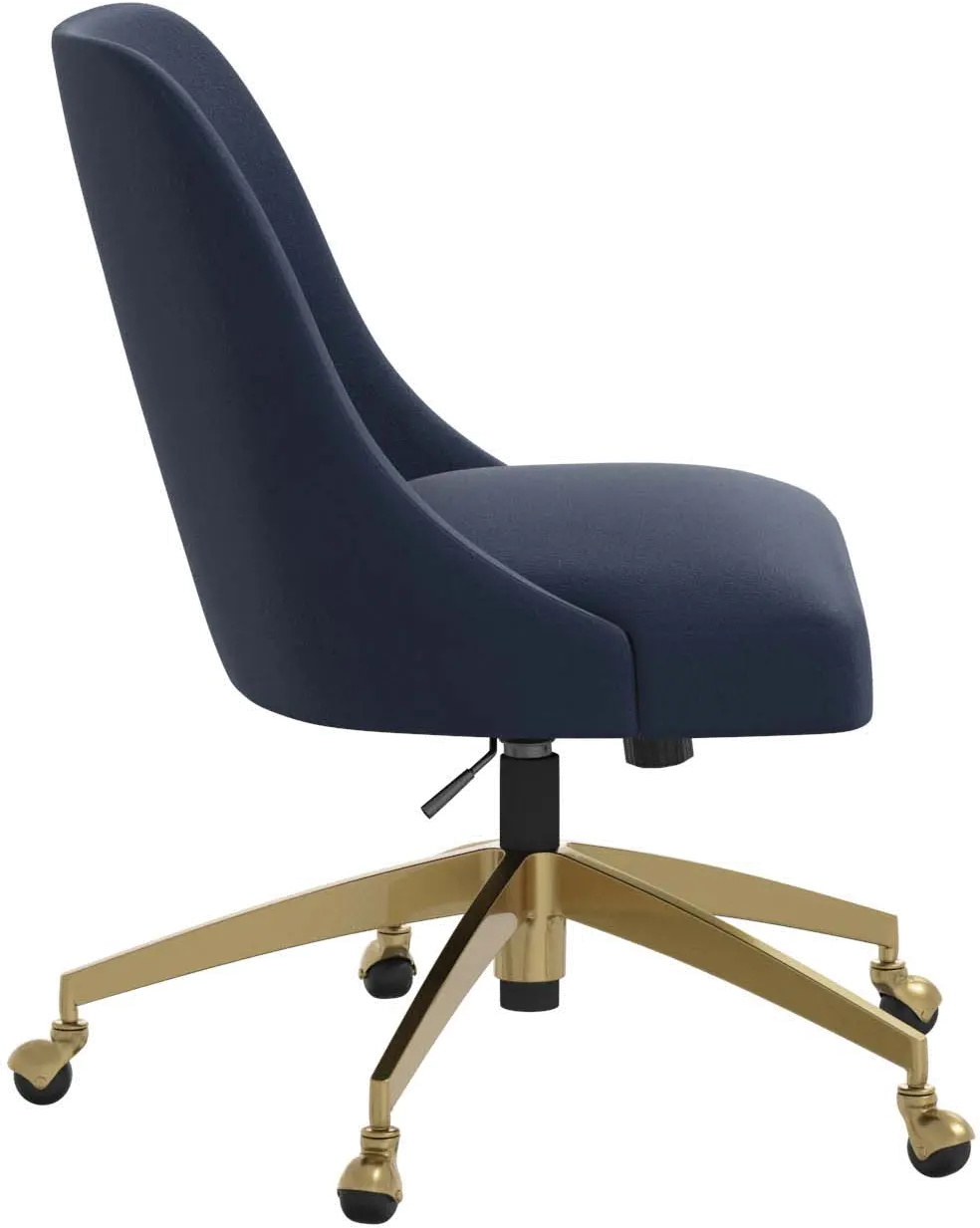 Angela Velvet Ink Blue Gold Base Office Chair