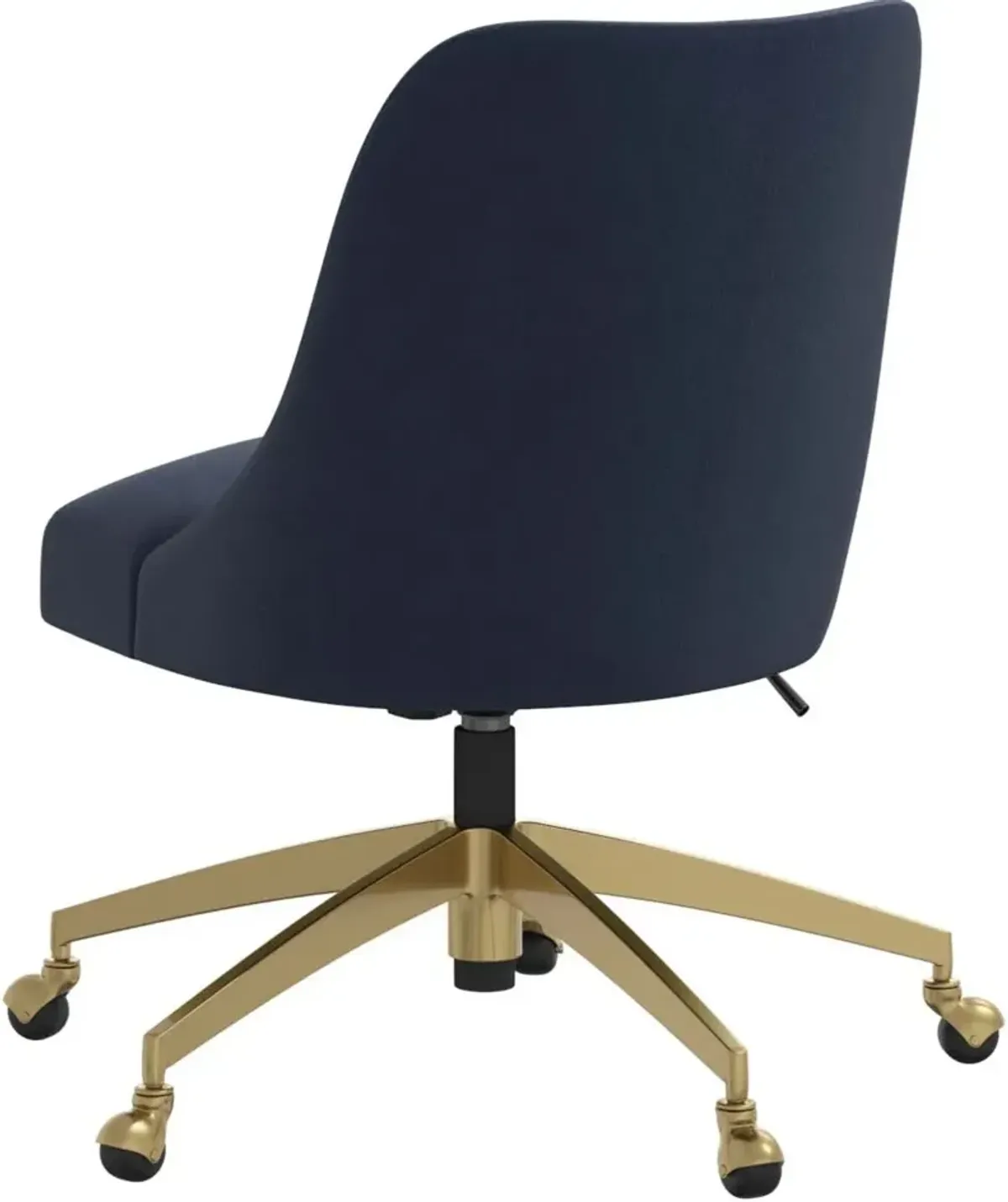 Angela Velvet Ink Blue Gold Base Office Chair