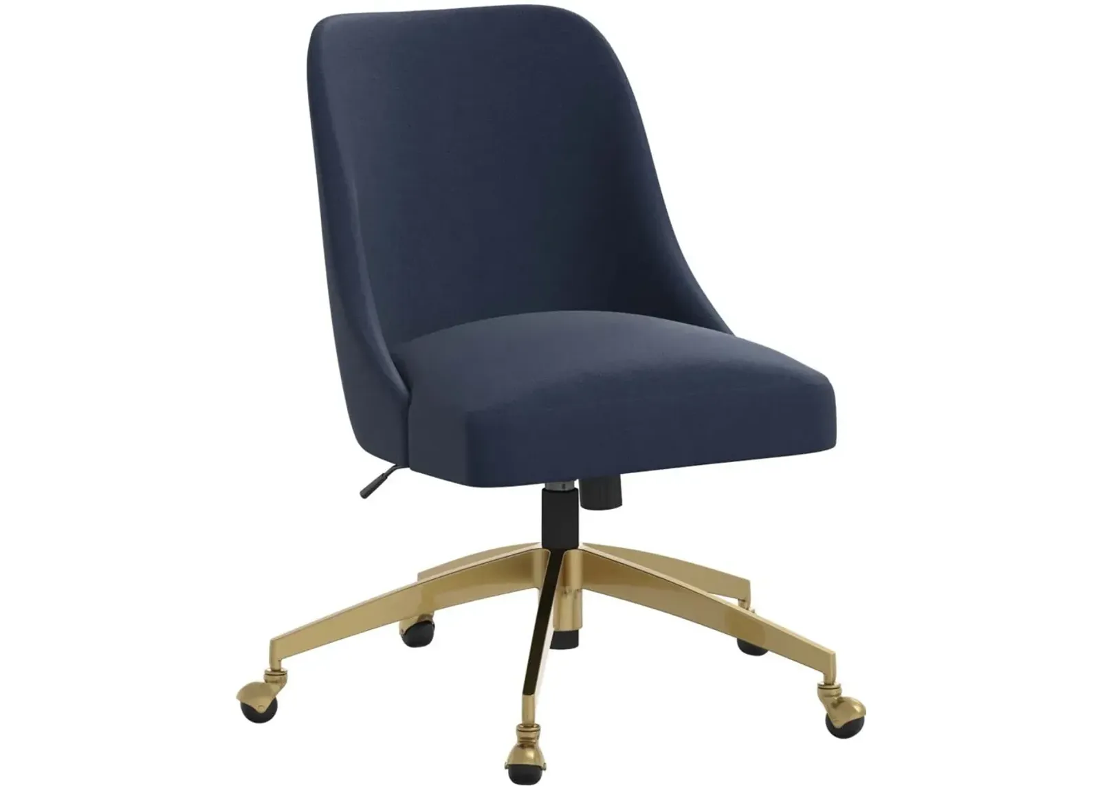 Angela Velvet Ink Blue Gold Base Office Chair