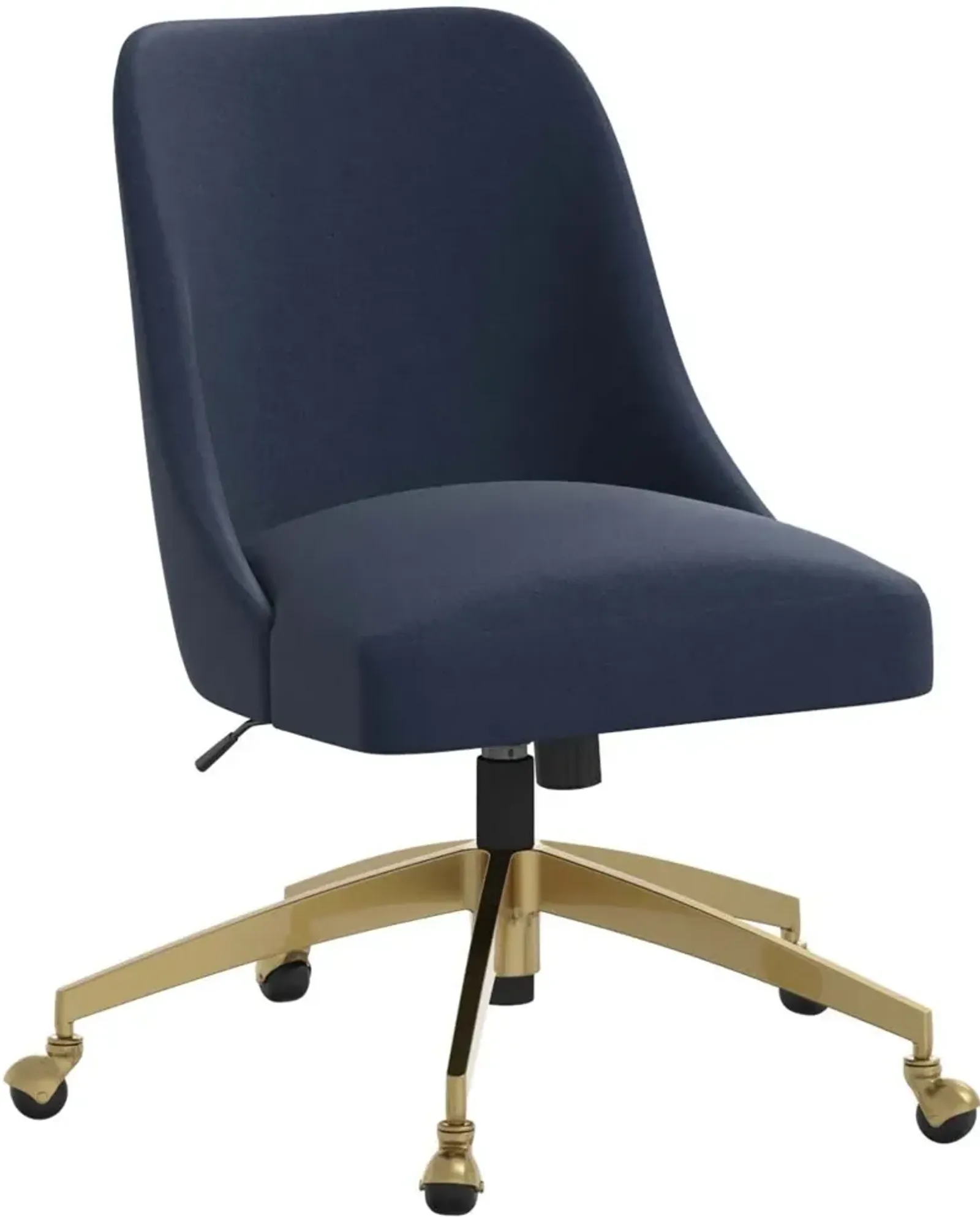 Angela Velvet Ink Blue Gold Base Office Chair