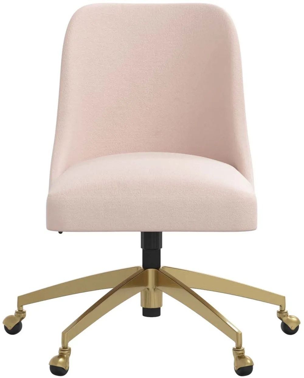 Angela Velvet Blush Gold Base Office Chair