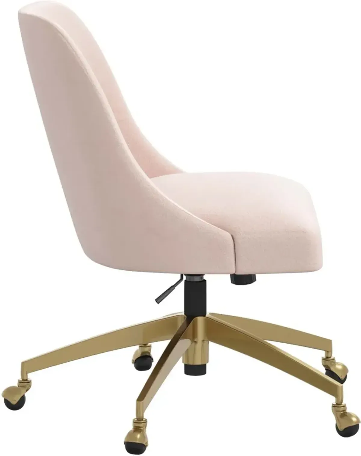 Angela Velvet Blush Gold Base Office Chair