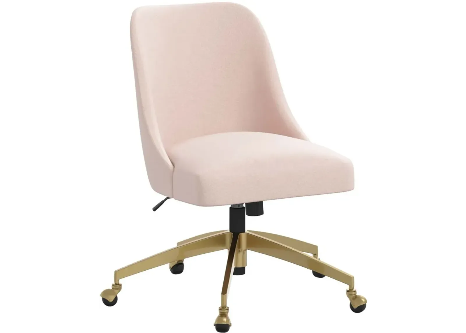 Angela Velvet Blush Gold Base Office Chair