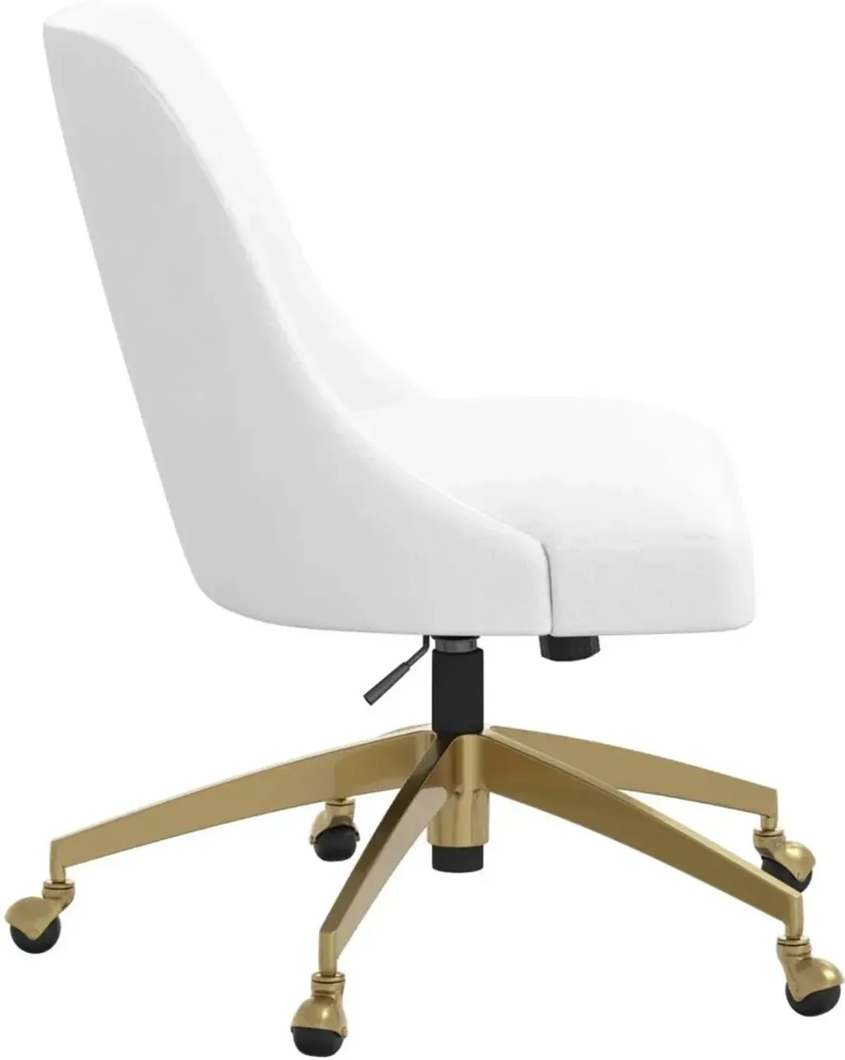 Angela Velvet White Gold Base Office Chair