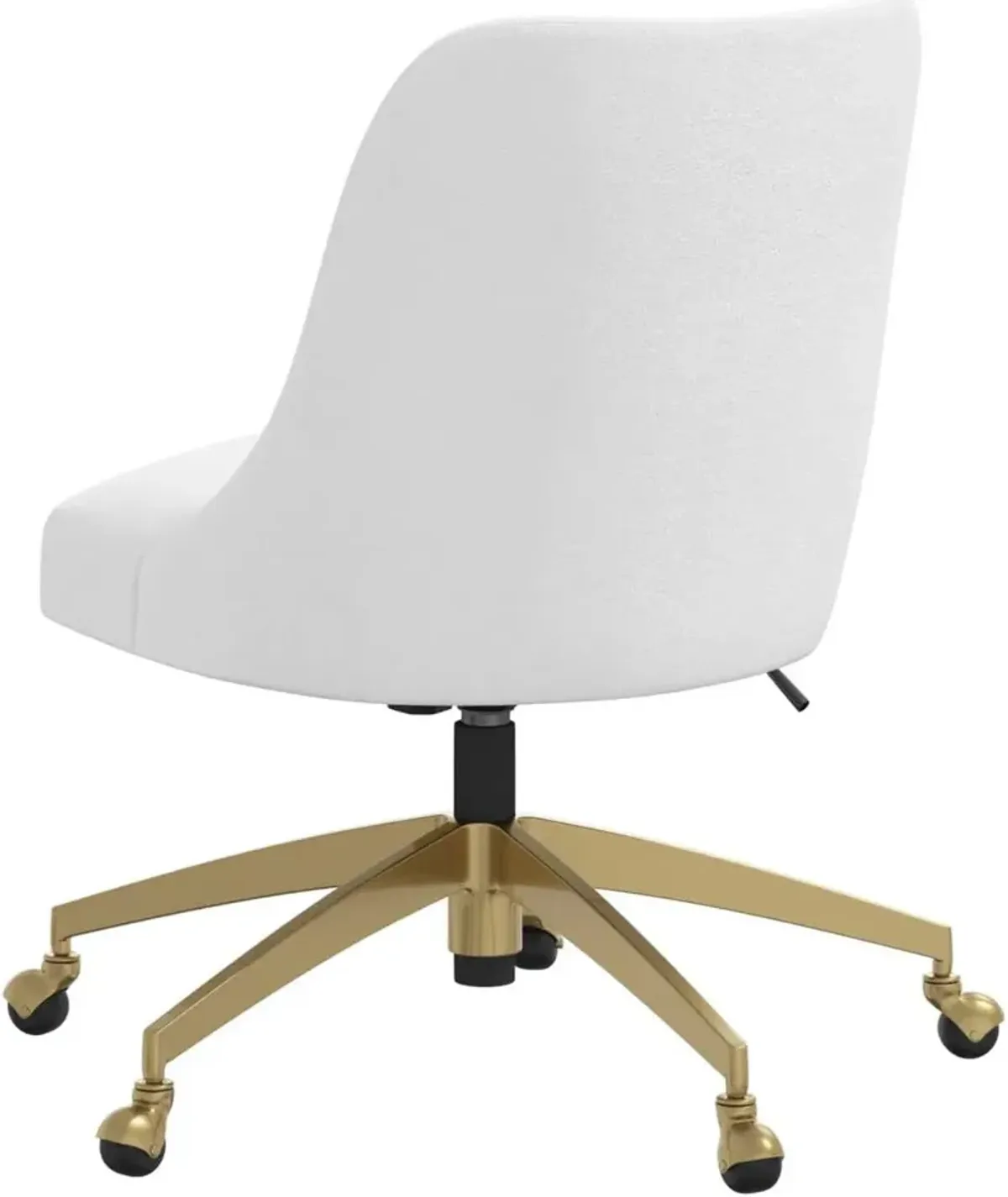 Angela Velvet White Gold Base Office Chair