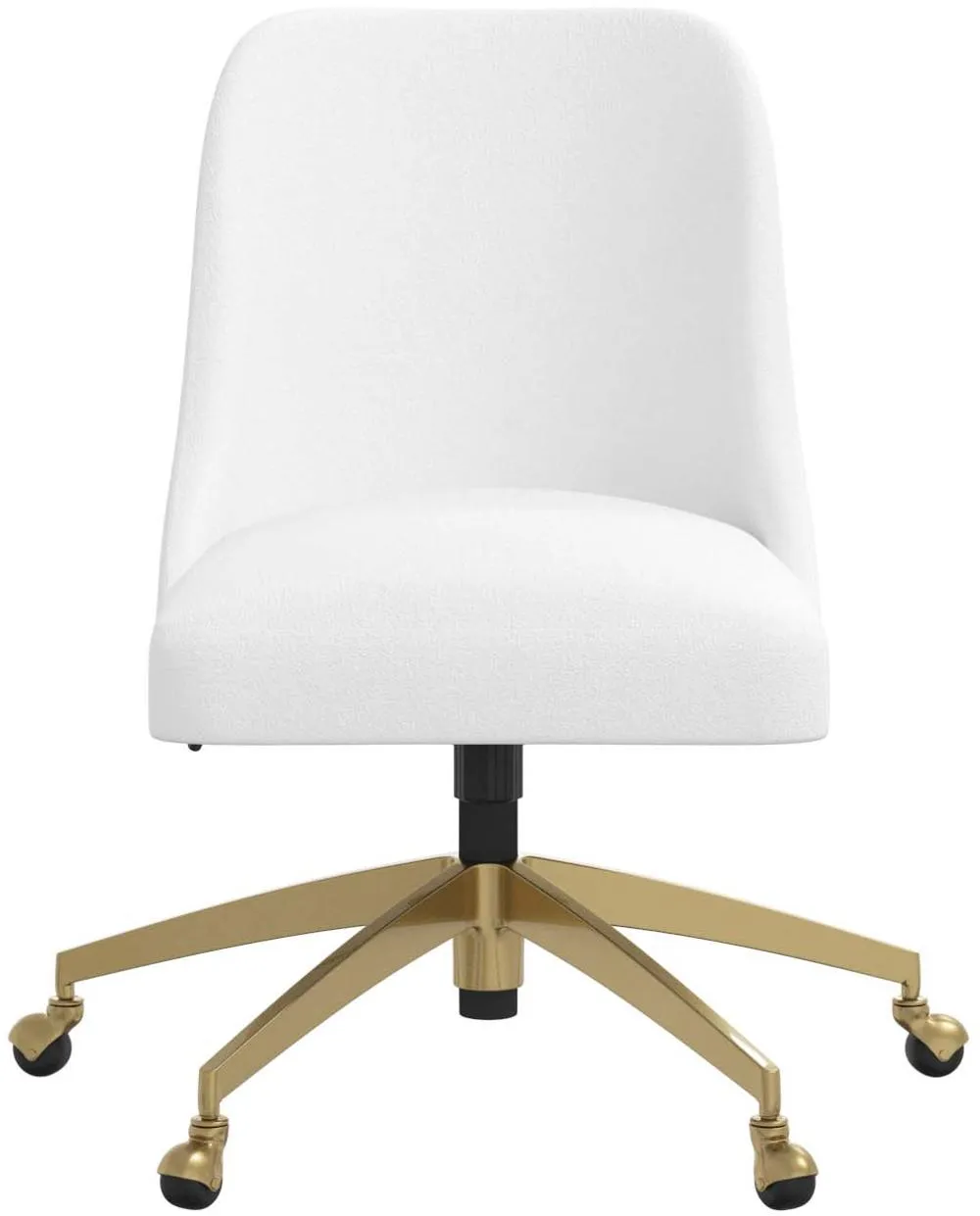 Angela Velvet White Gold Base Office Chair