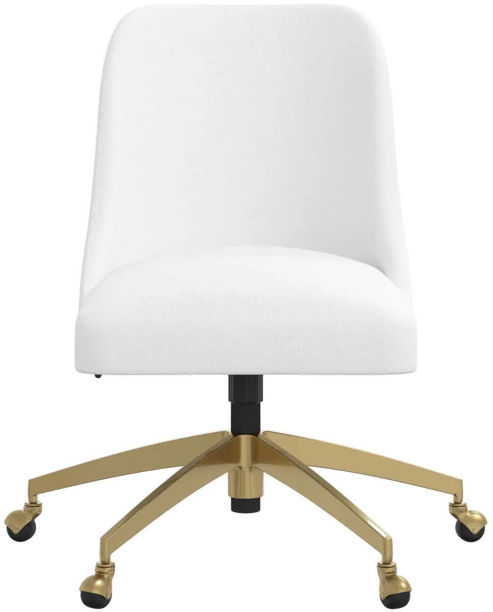 Angela Velvet White Gold Base Office Chair