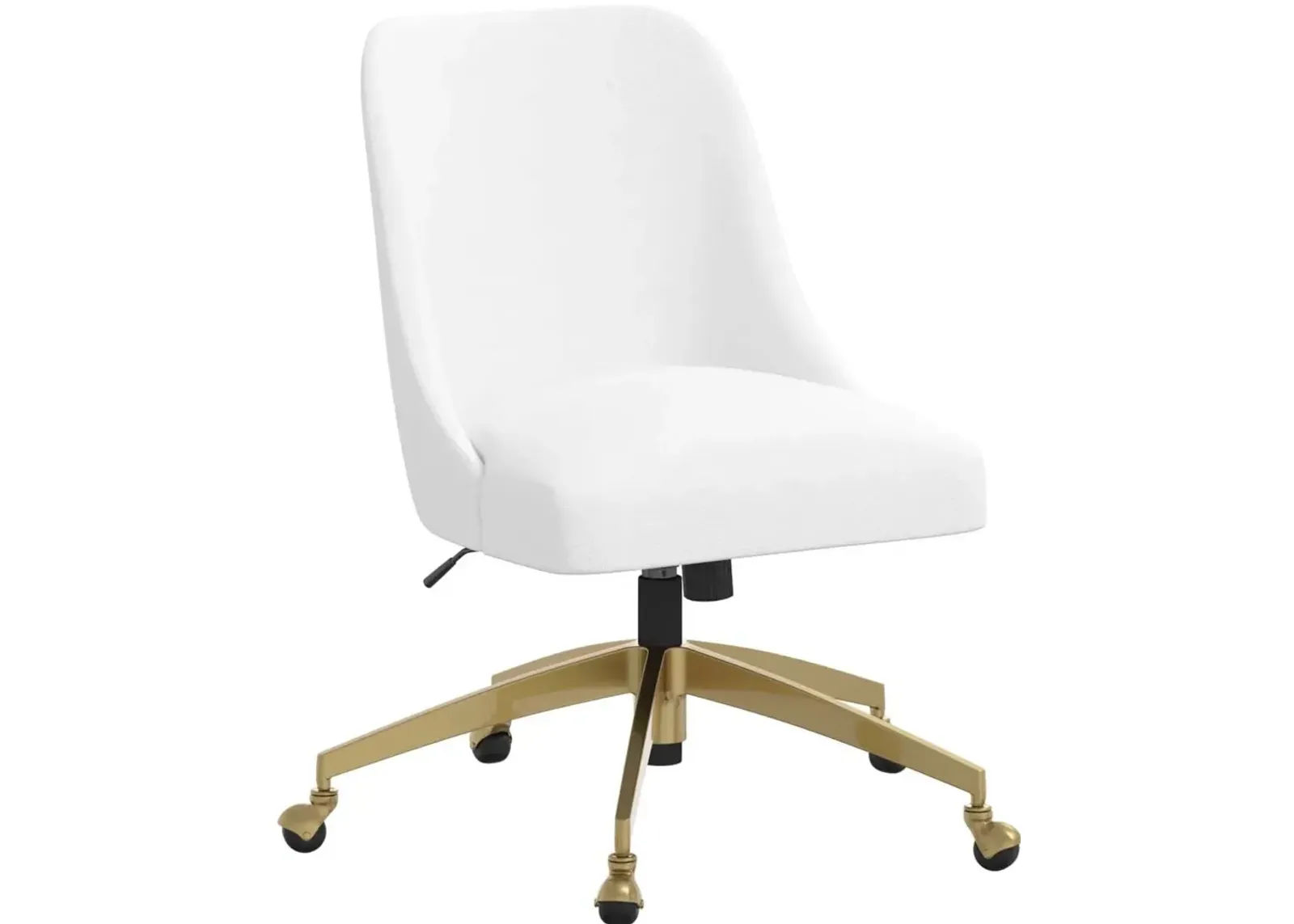 Angela Velvet White Gold Base Office Chair