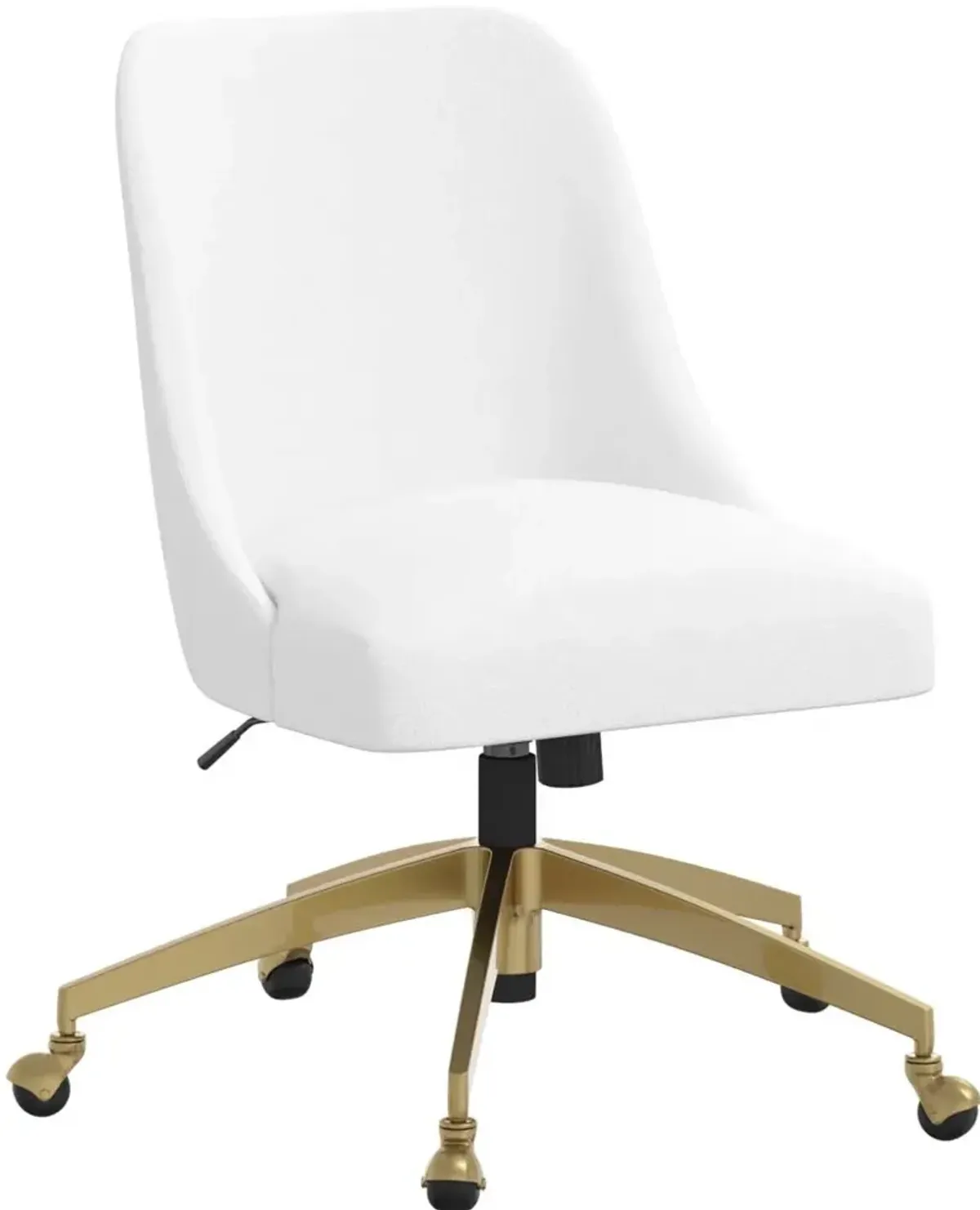 Angela Velvet White Gold Base Office Chair