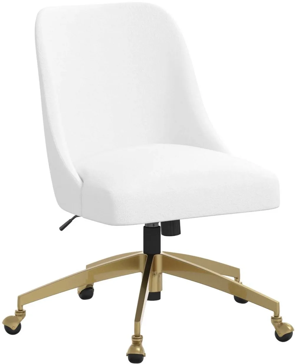 Angela Velvet White Gold Base Office Chair