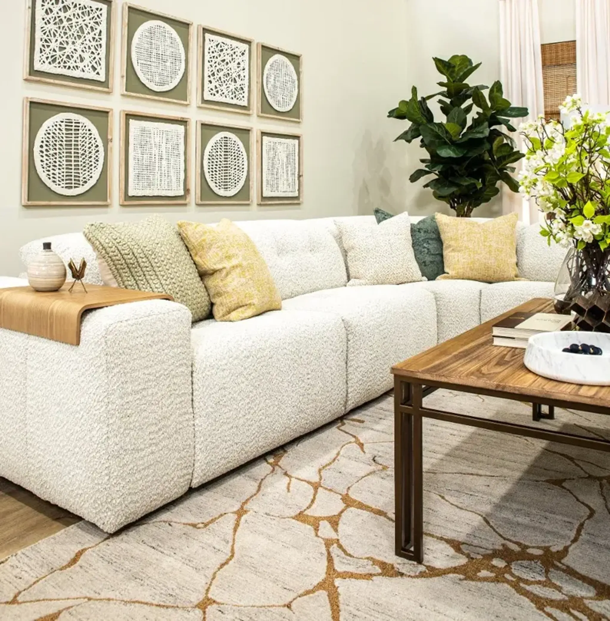 Azalea Beige 5 Piece Power Reclining Sectional Rc Willey | Furniture.com