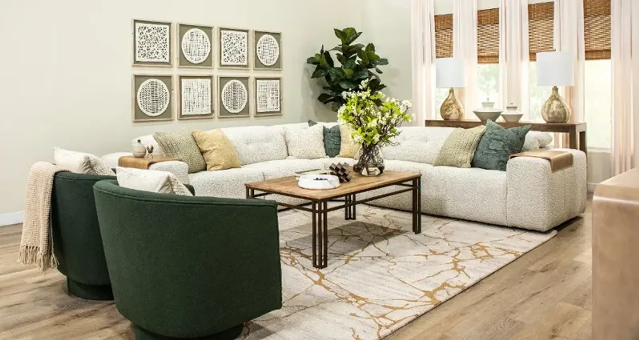 Azalea Beige 5 Piece Power Reclining Sectional Rc Willey | Furniture.com
