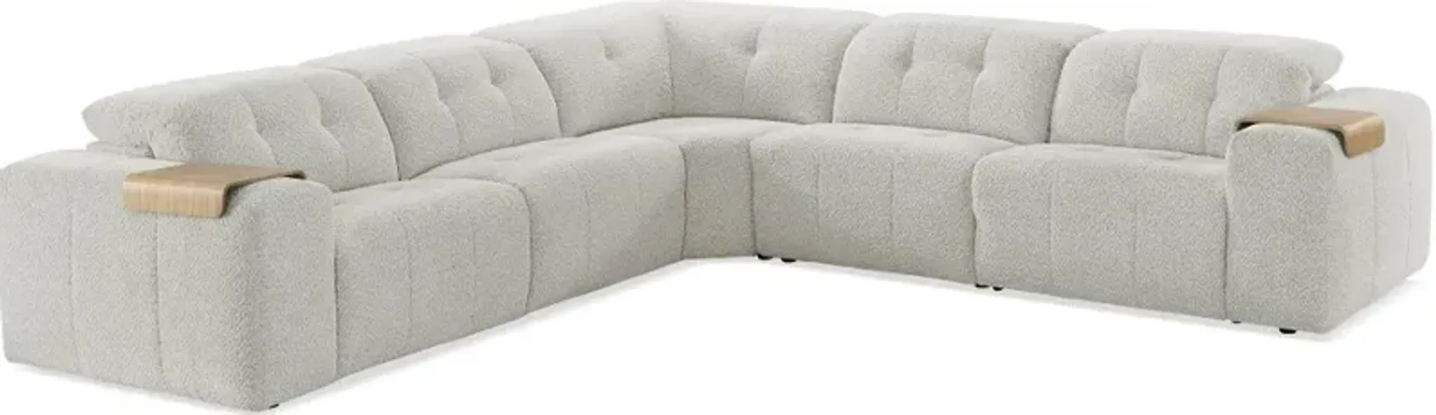 Azalea Beige 5 Piece Power Reclining Sectional Rc Willey | Furniture.com