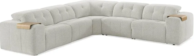 Azalea Beige 5-Piece Power Reclining Sectional