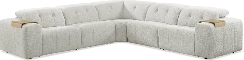 Azalea Beige 5-Piece Power Reclining Sectional