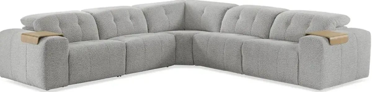 Azalea Shadow Gray 5-Piece Power Reclining Sectional