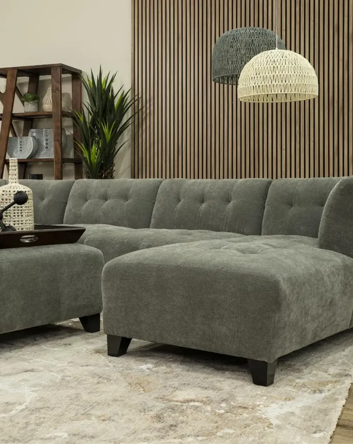 Belaire Gray Ottoman