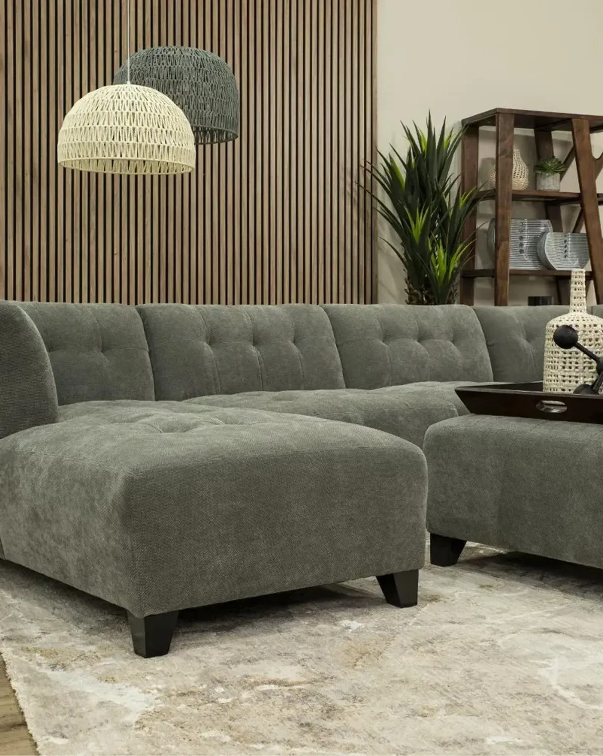 Belaire Gray Ottoman