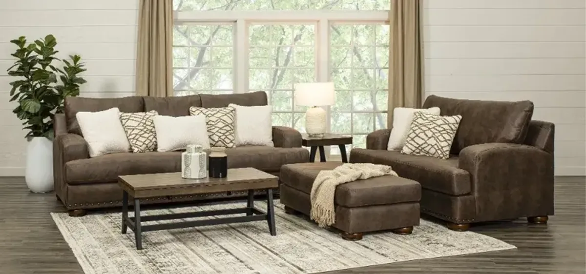 Canyon Brown Snuggle Ottoman