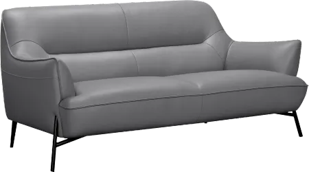 Sassari Gray Leather Sofa