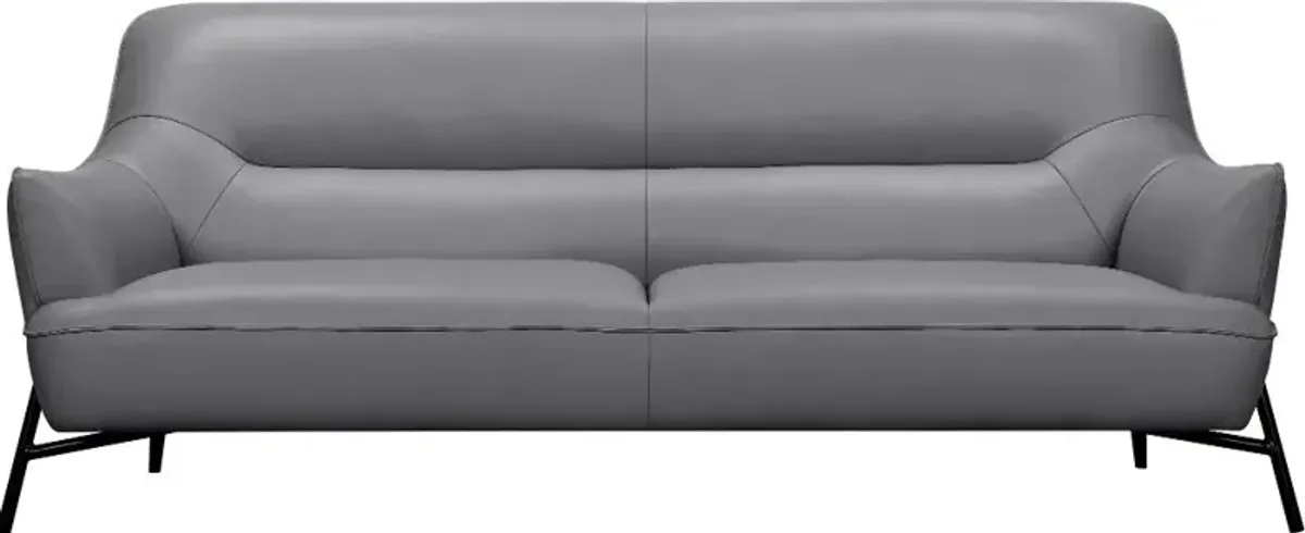 Sassari Gray Leather Sofa