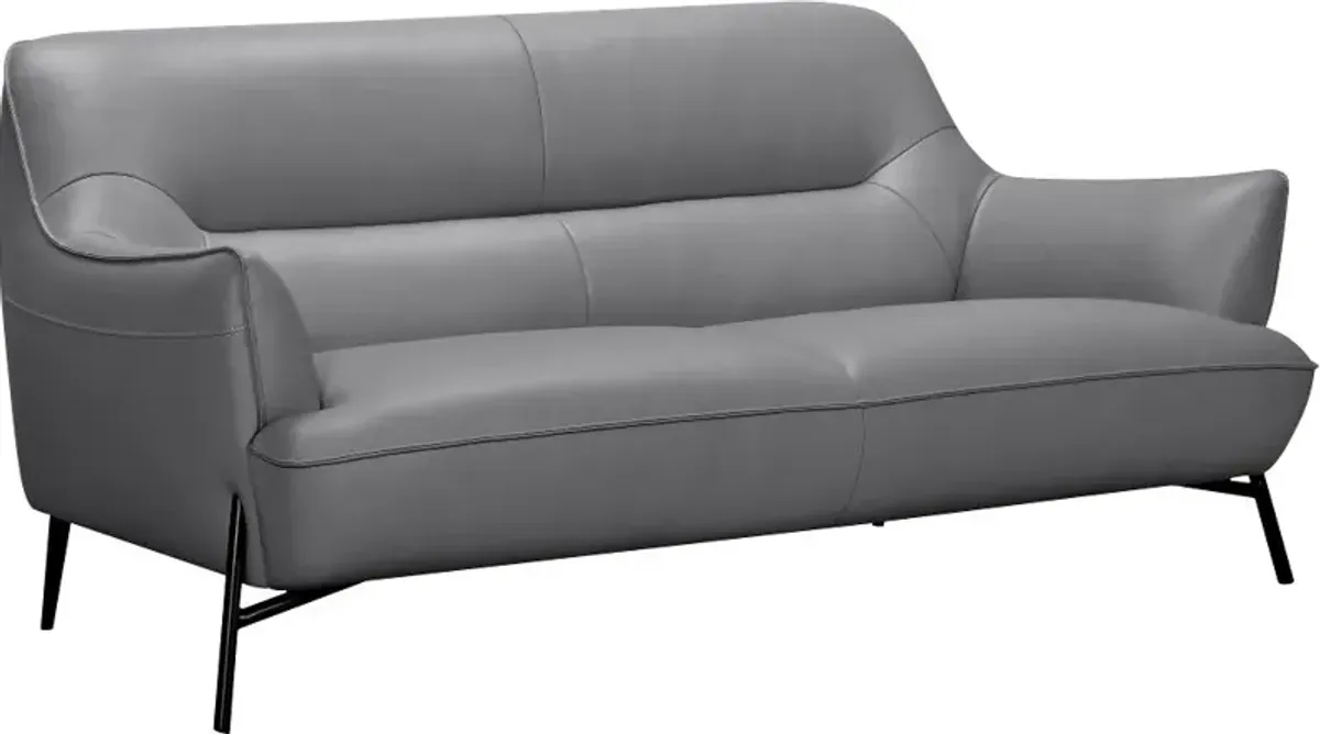 Sassari Gray Leather Sofa