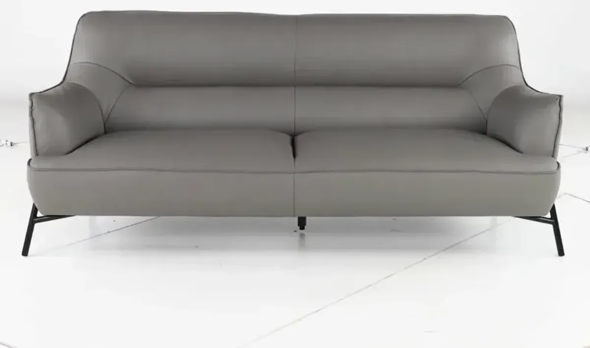 Sassari Gray Leather Sofa