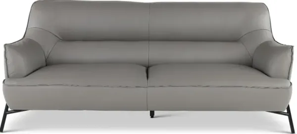 Sassari Gray Leather Sofa