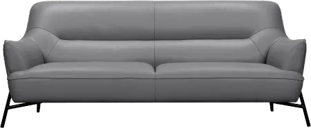 Sassari Gray Leather Sofa