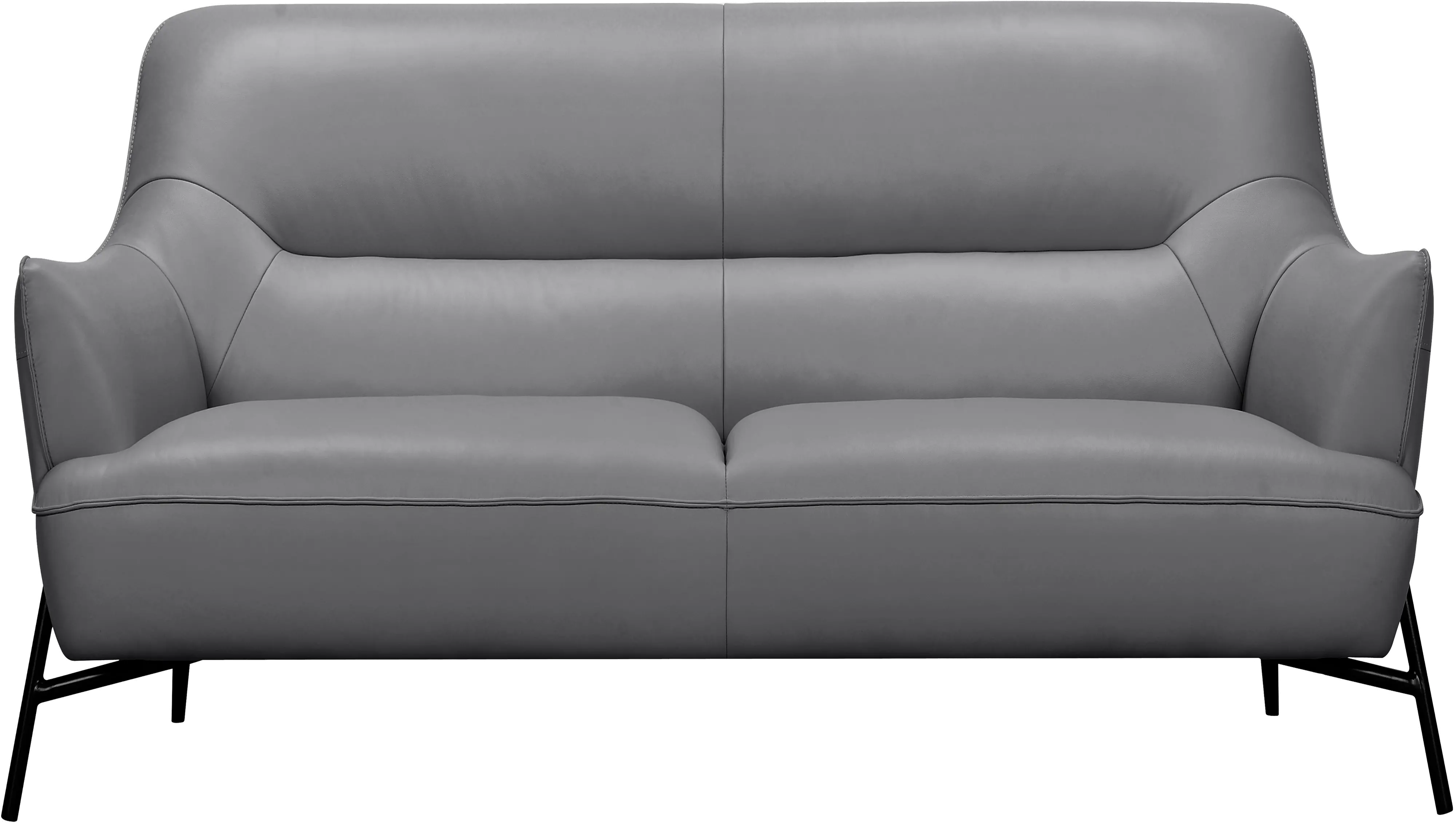 Sassari Gray Leather Loveseat