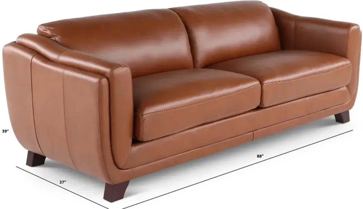 Omaha Brown Leather Sofa