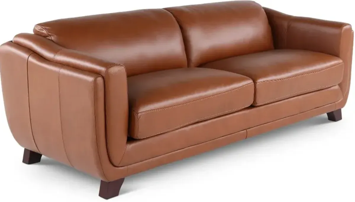 Omaha Brown Leather Sofa