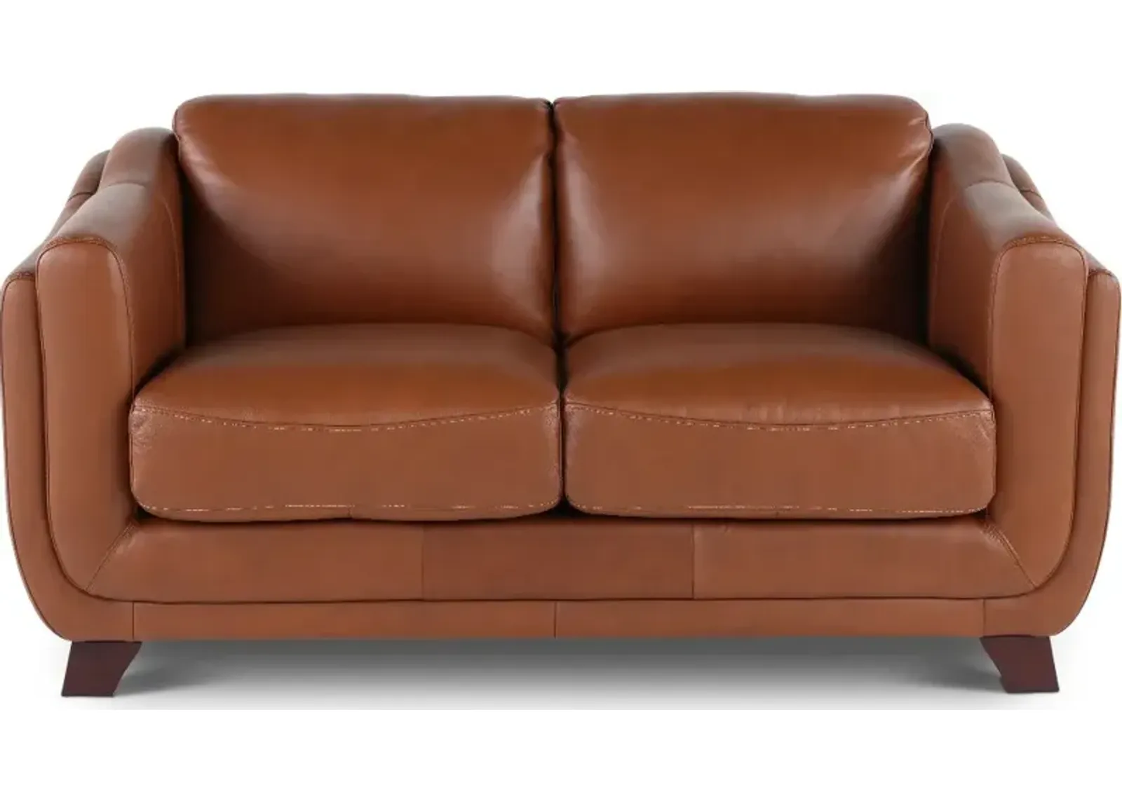 Omaha Brown Leather Loveseat