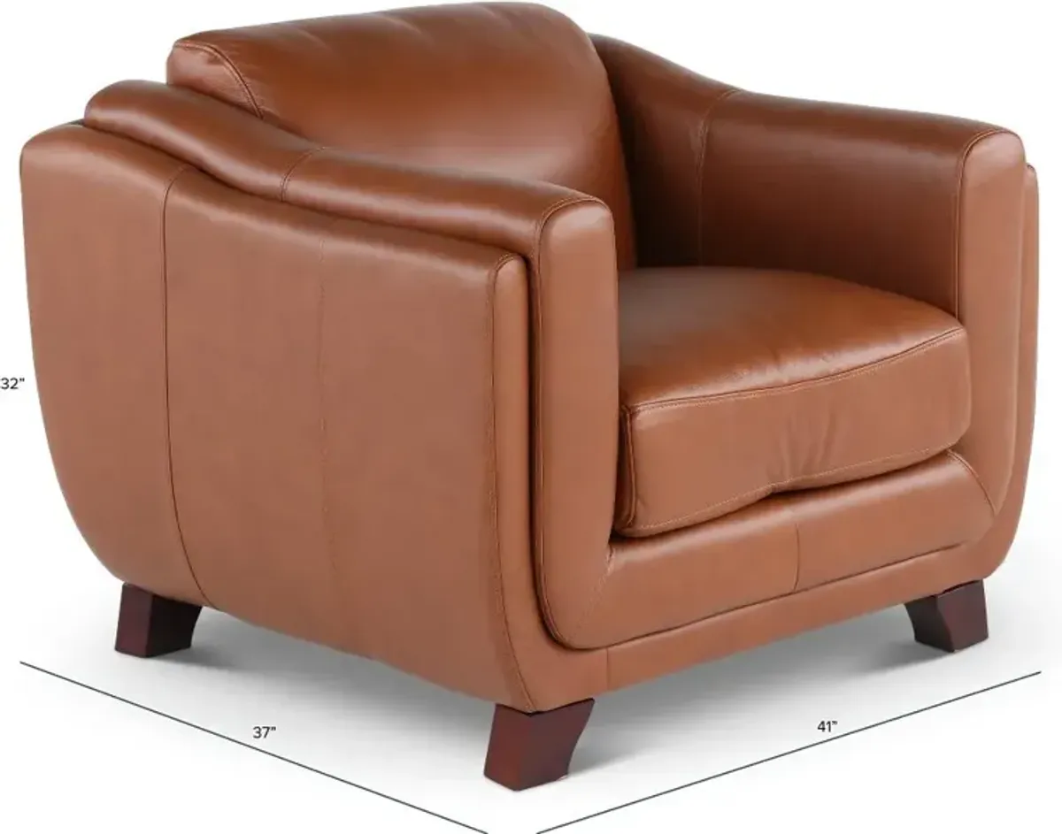 Omaha Brown Leather Chair